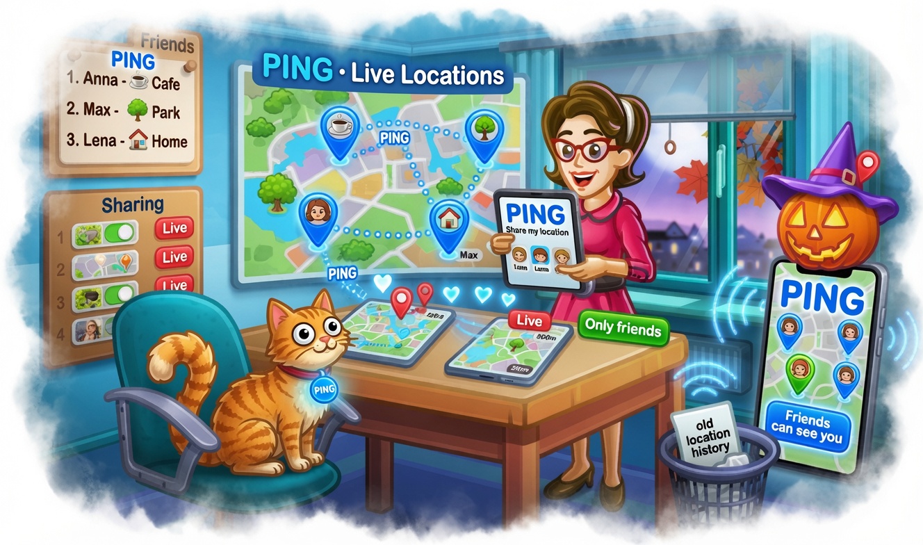 Ping: трансляция геопозиции, live location и запись маршрута в чате